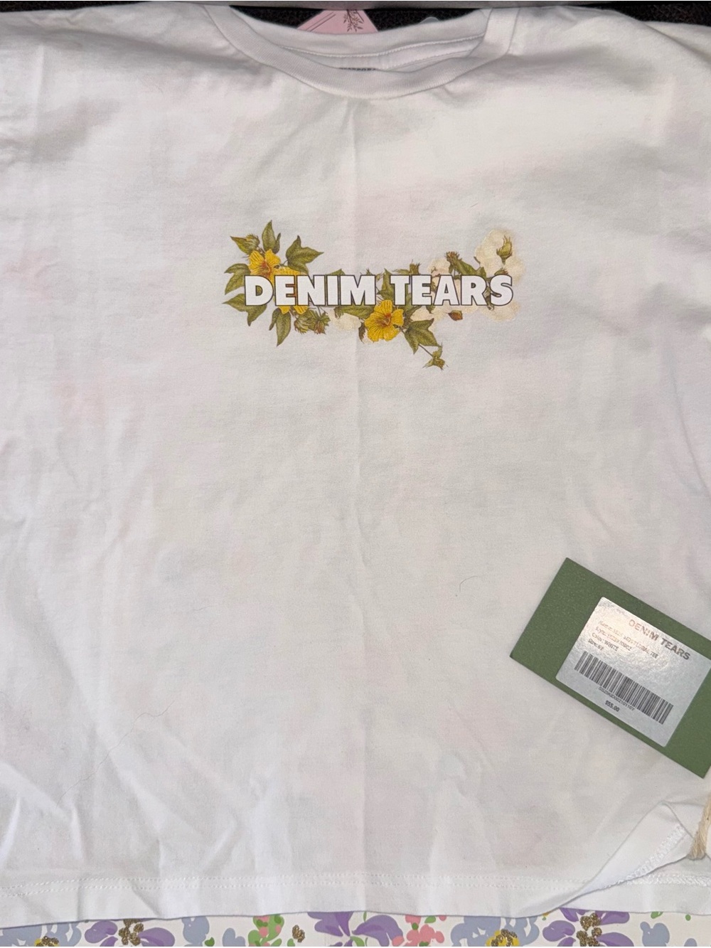 Denim Tears White Floral Logo Tee kids size 6y (new)